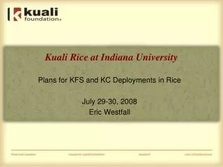 Kuali Rice at Indiana University