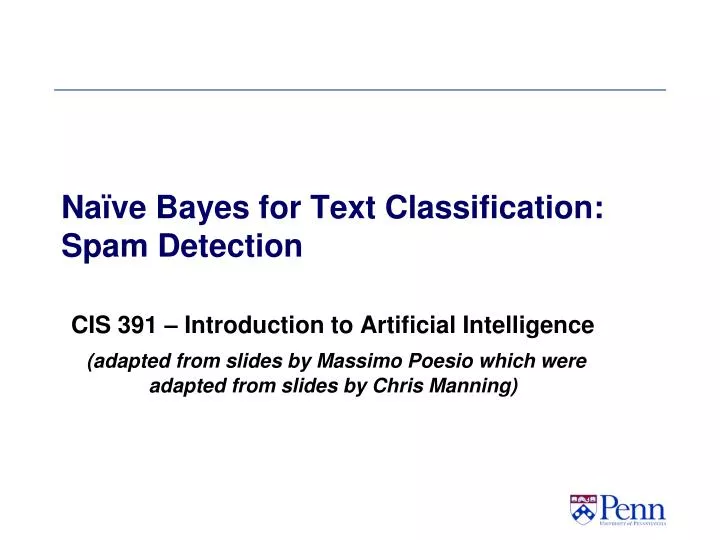 na ve bayes for text classification spam detection