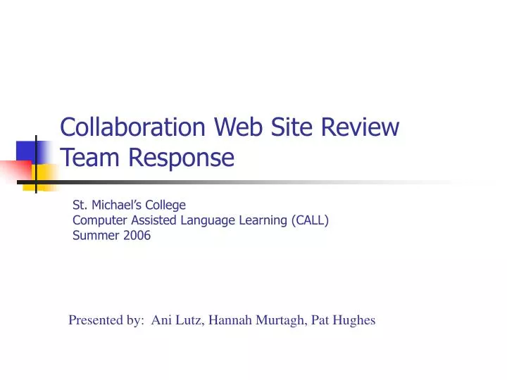 collaboration web site review team response