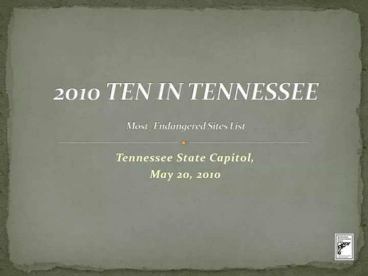 2010 ten in tennessee most endangered sites list