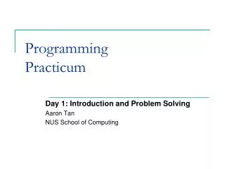 Programming Practicum