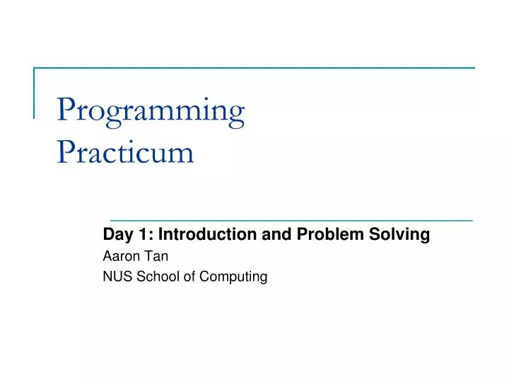 programming practicum
