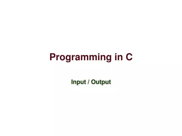 programming in c