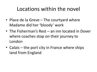 Locations within the novel