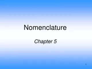 Nomenclature Chapter 5