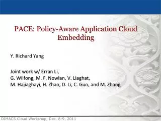 PACE: Policy-Aware Application Cloud Embedding