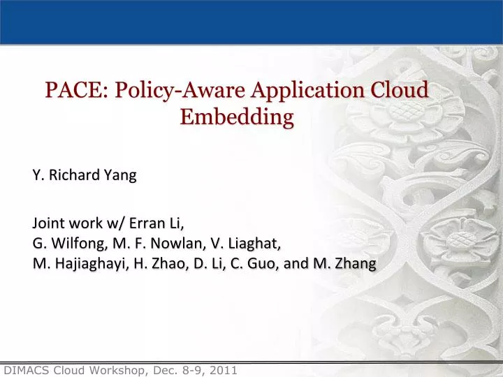 pace policy aware application cloud embedding