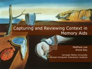 Capturing and Reviewing Context in Memory Aids