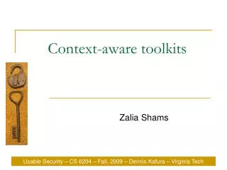 Context-aware toolkits