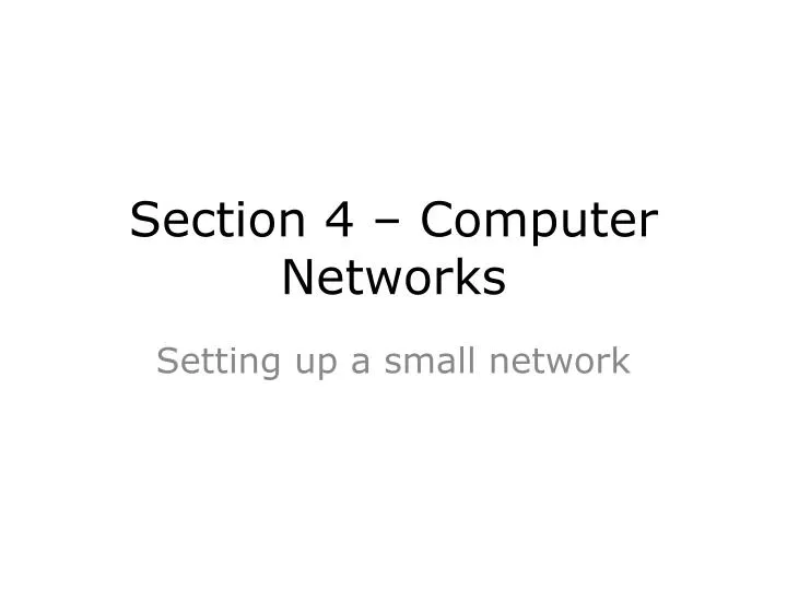 section 4 computer networks