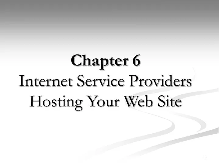 chapter 6 internet service providers hosting your web site