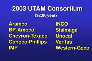 2003 UTAM Consortium