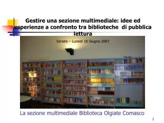 La sezione multimediale Biblioteca Olgiate Comasco