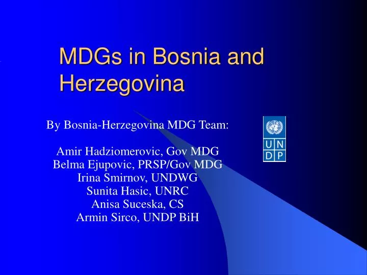 mdgs in bosnia and herzegovina