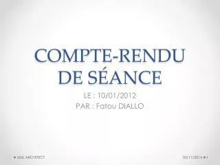 COMPTE-RENDU DE SÉANCE