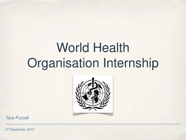 world health organisation internship