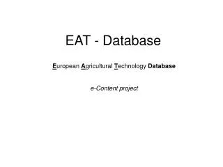 EAT - Database