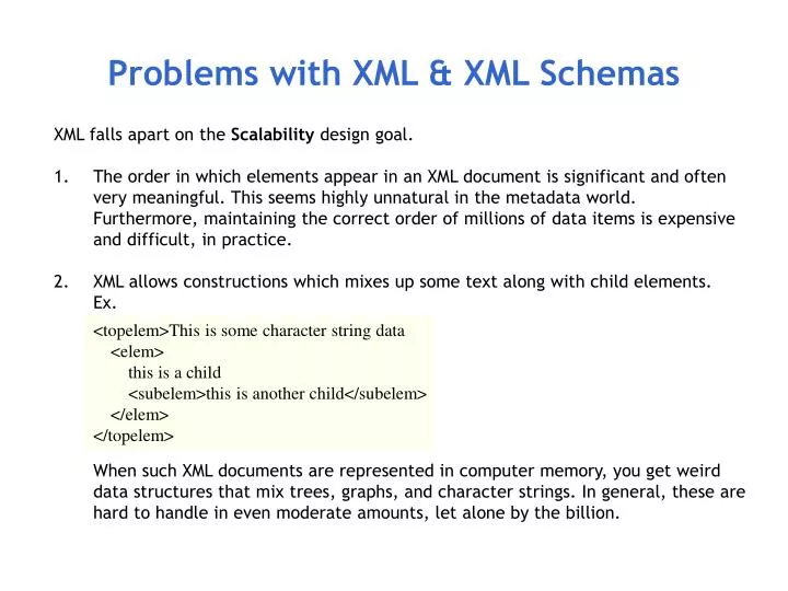 problems with xml xml schemas