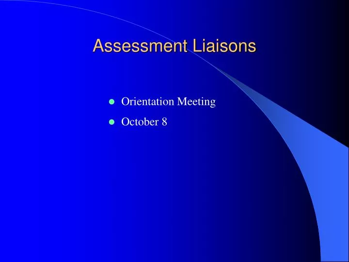 assessment liaisons