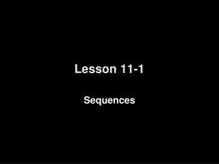 Lesson 11-1