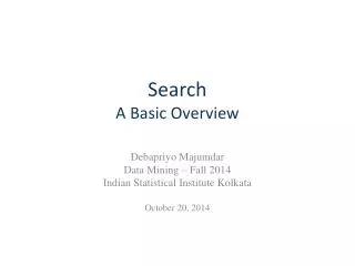Search A Basic Overview