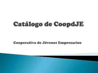 Catálogo de CoopdJE