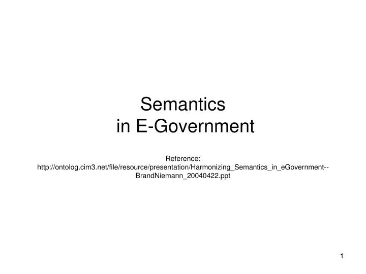semantics in e government