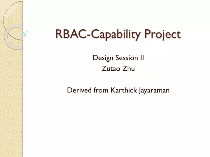 rbac capability project