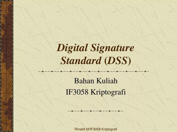 digital signature standard dss