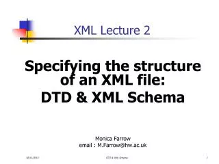 XML Lecture 2