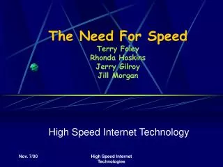 The Need For Speed Terry Foley Rhonda Hoskins Jerry Gilroy Jill Morgan