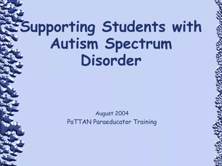 supporting students with autism spectrum disorder