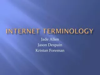Internet Terminology