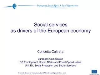 Social services as drivers of the European economy