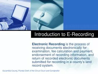Introduction to E-Recording