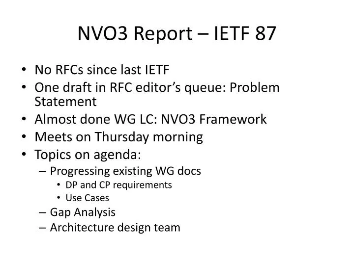 nvo3 report ietf 87