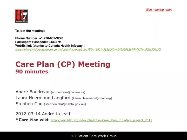 care plan cp meeting 90 minutes