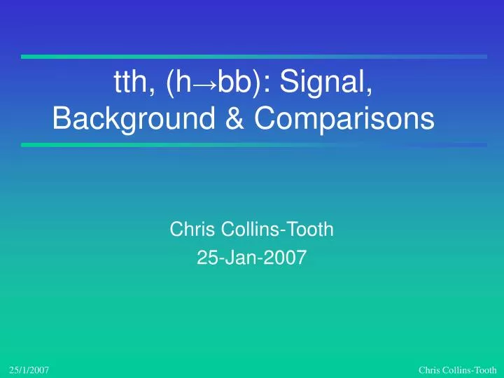 tth h bb signal background comparisons
