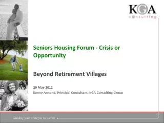 Seniors Housing Forum - Crisis or Opportunity