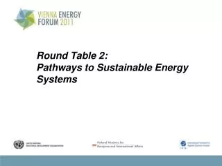 Round Table 2: Pathways to Sustainable Energy Systems