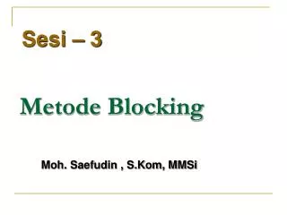Metode Blocking