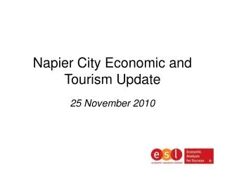 Napier City Economic and Tourism Update