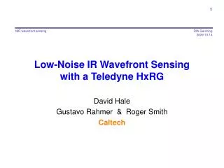 Low-Noise IR Wavefront Sensing with a Teledyne HxRG