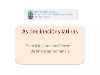 As declinacións latinas
