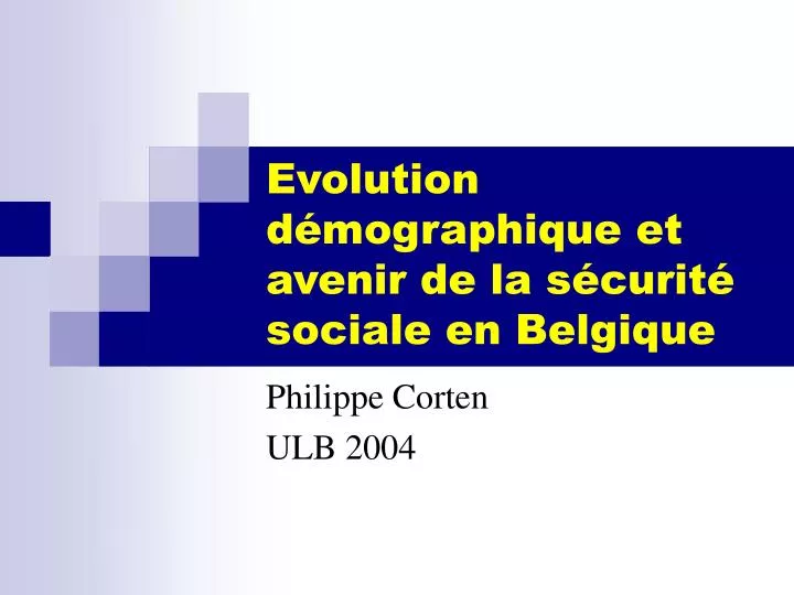 evolution d mographique et avenir de la s curit sociale en belgique