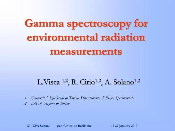 gamma spectroscopy for environmental radiation measurements