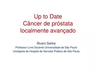 Up to Date Câncer de próstata localmente avançado