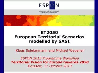 ET2050 European Territorial Scenarios modelled by SASI