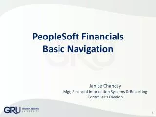 PeopleSoft Financials Basic Navigation