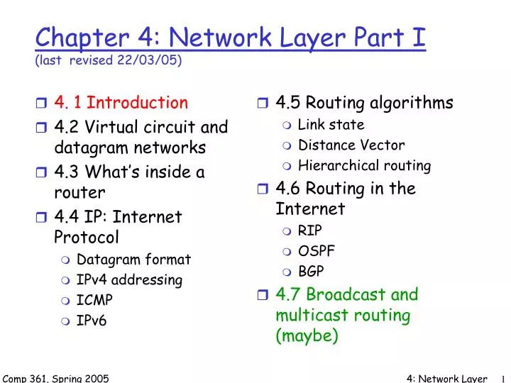 chapter 4 network layer part i last revised 22 03 05